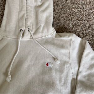 Champion Cream Logo Hoodie